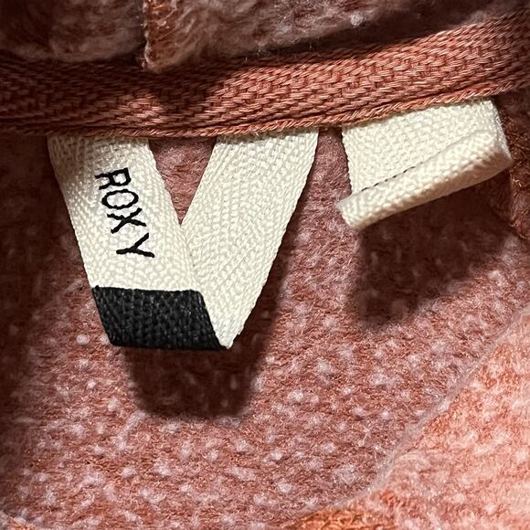 Roxy Cropped Rust Hoody Graphics Size XS Ray Hem Urban City - Picture 5 of 10